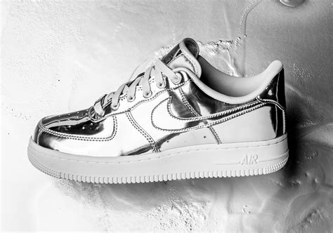 nike air force 1 silver shoes